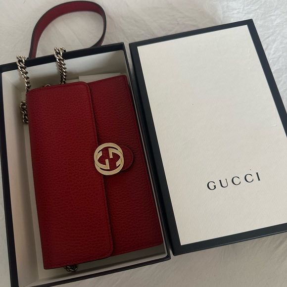 Gucci, Leather handbag, Red, Leather - Picture 3 of 5